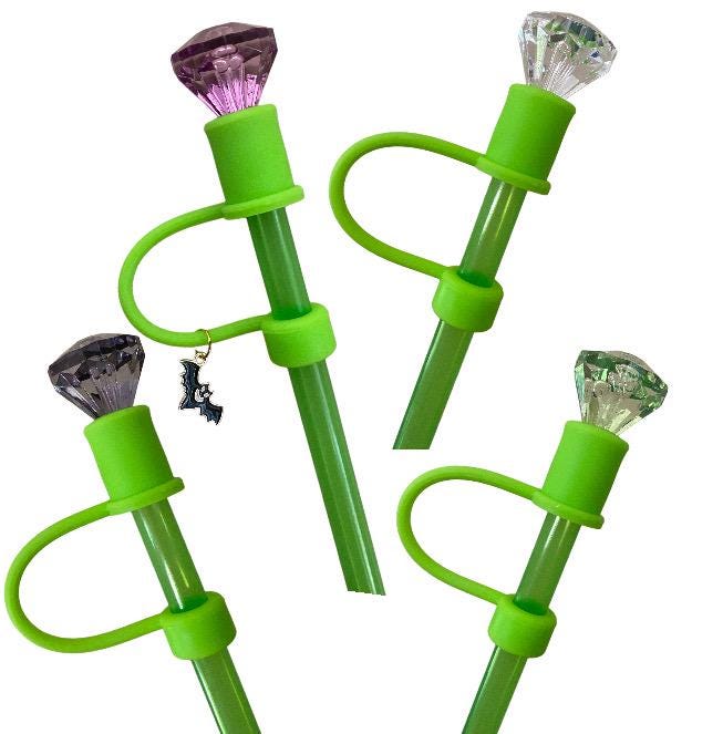 Halloween Bundle - (4) Interchangeable Diamond Straw Toppers for 10 mm Straws