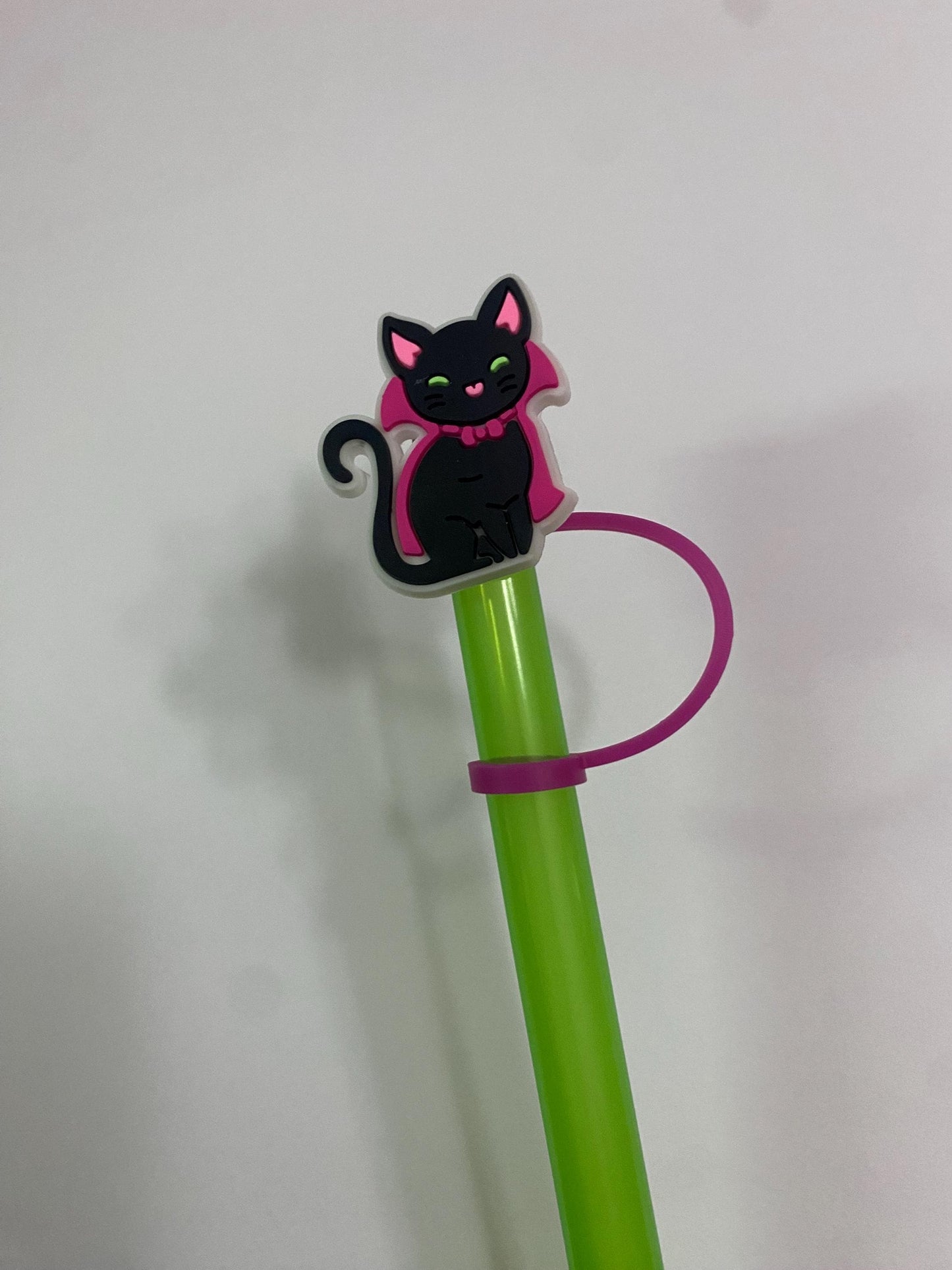 Black Cat Straw Topper for 10 mm Straws