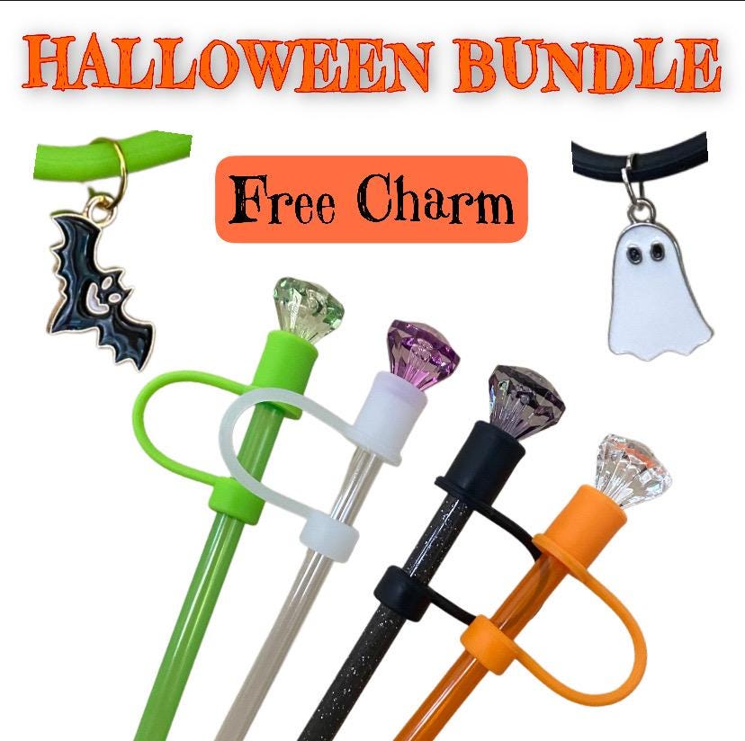 Halloween Bundle - (4) Interchangeable Diamond Straw Toppers for 10 mm Straws