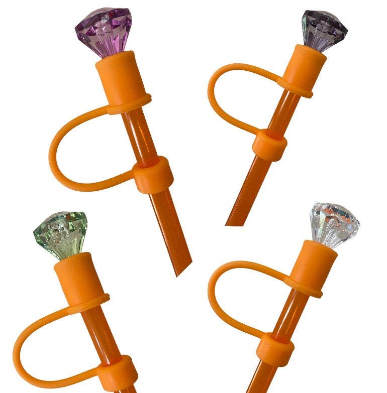 Halloween Bundle - (4) Interchangeable Diamond Straw Toppers for 10 mm Straws