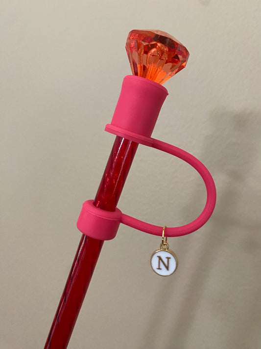 Interchangeable & Personalizable Roses Red Diamond Straw Topper for 10 mm Straws