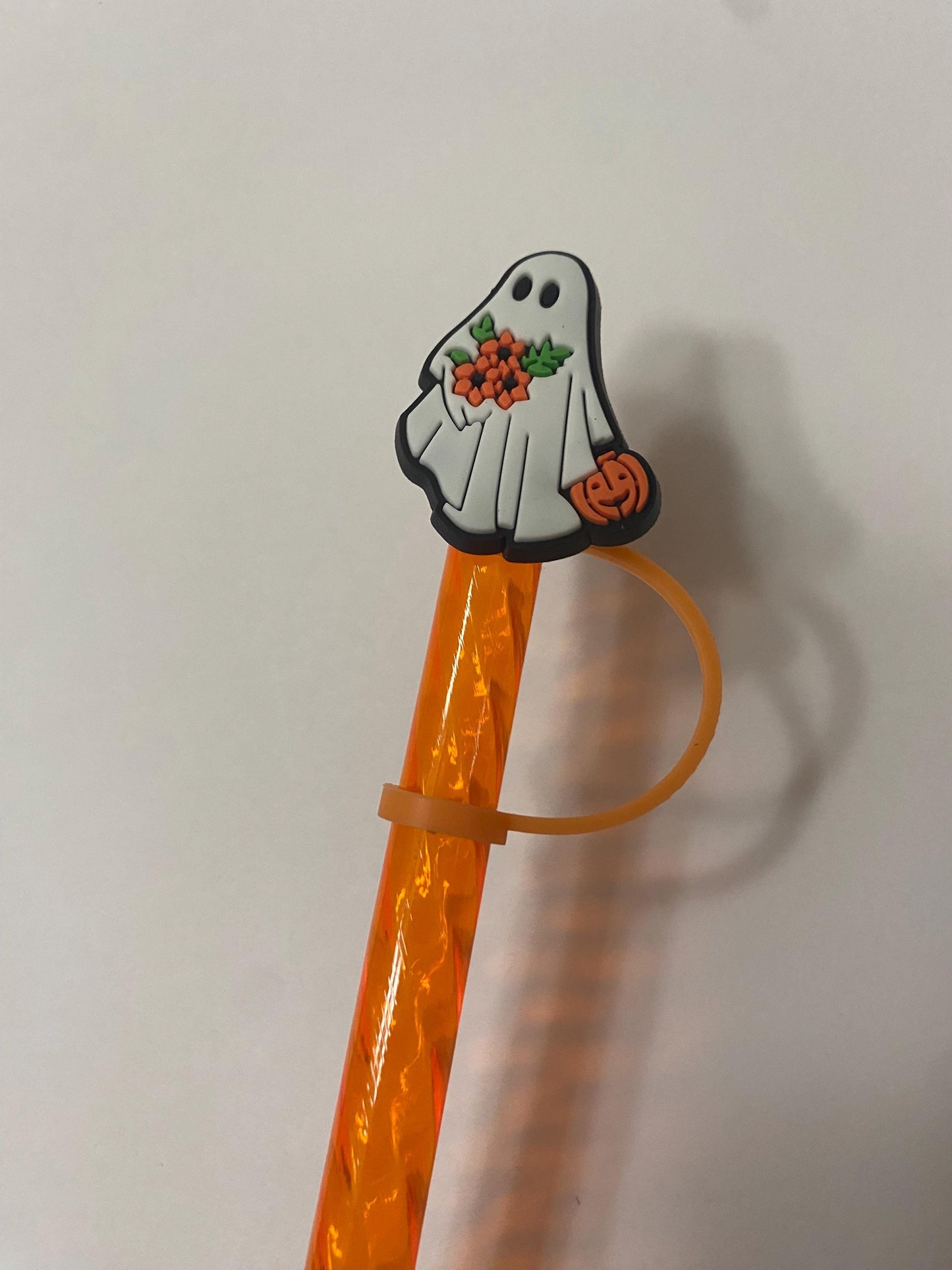 Pumpkin Ghost Straw Topper for 10 mm Straws