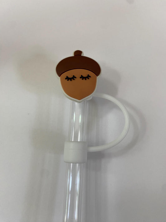 1 Deluxe Pretty Acorn Straw Topper for 10 mm Straws