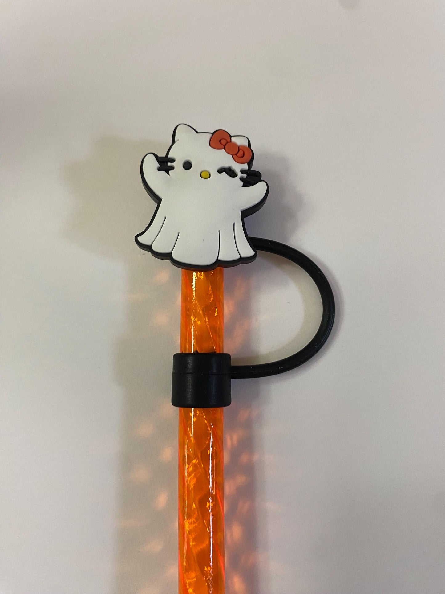 1 Deluxe Ghost Kitty Straw Topper for 10 mm Straws