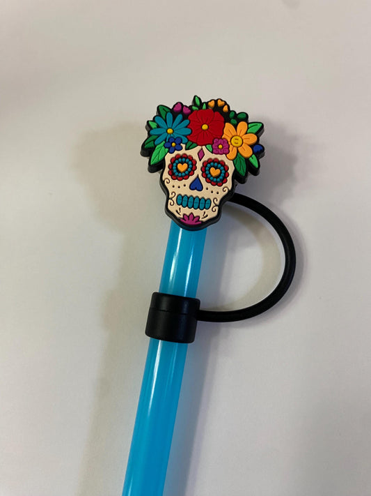 1 Deluxe Sugar Skull 2 Straw Topper for 10 mm Straws