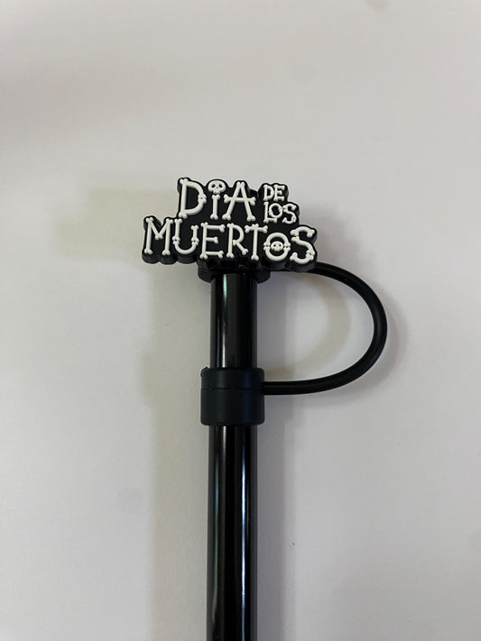 1 Deluxe Dia de Los Muertos Straw Topper for 10 mm Straws