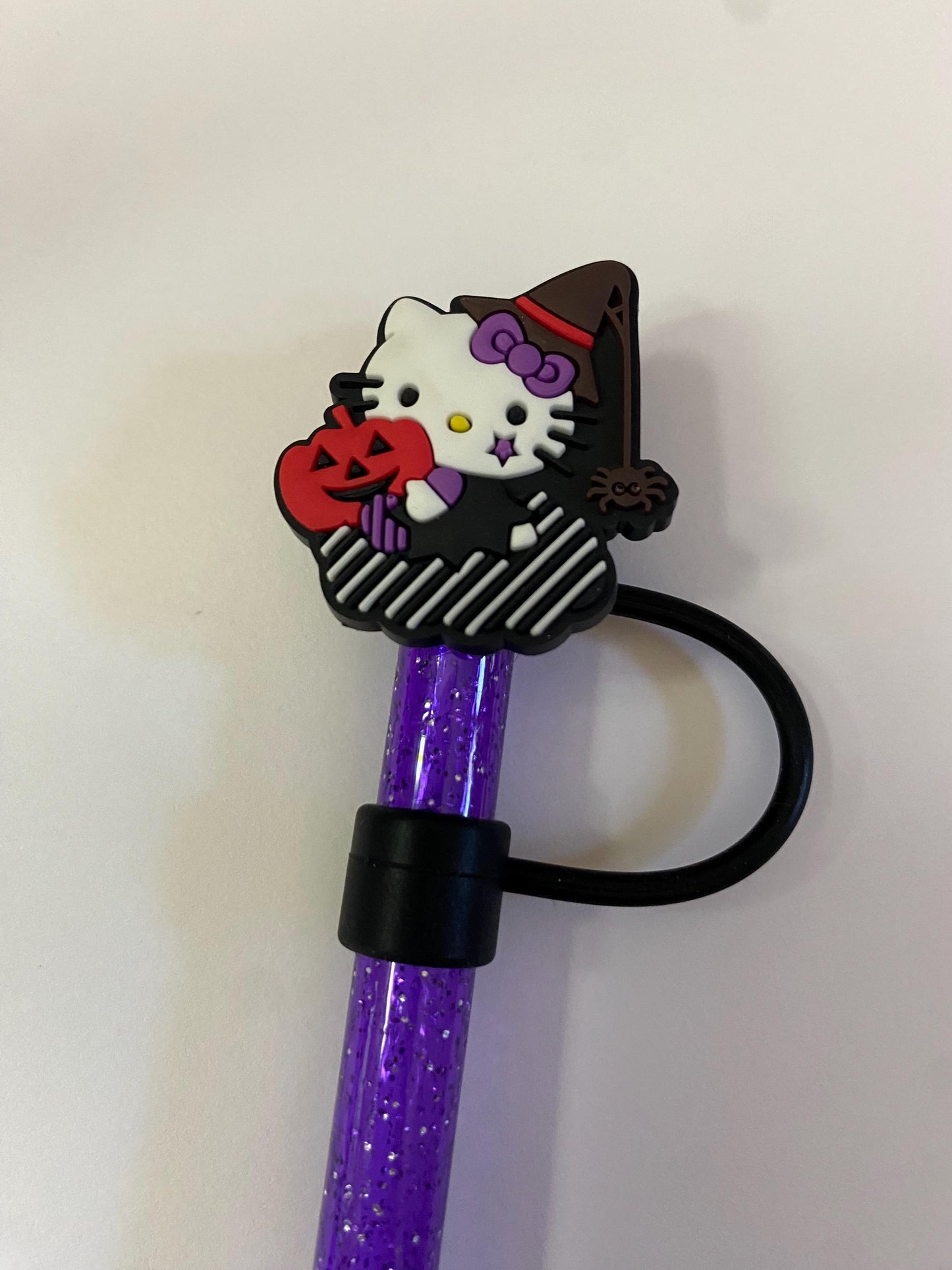 1 Deluxe Halloween Kitty Straw Topper for 10 mm Straws