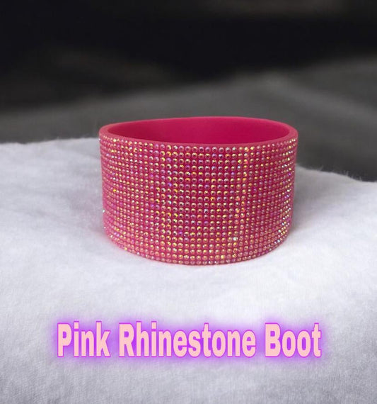 Pink Rhinestone Silicone Tumbler Boot