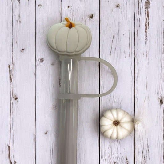 White Pumpkin Straw Topper for 10 mm Straws