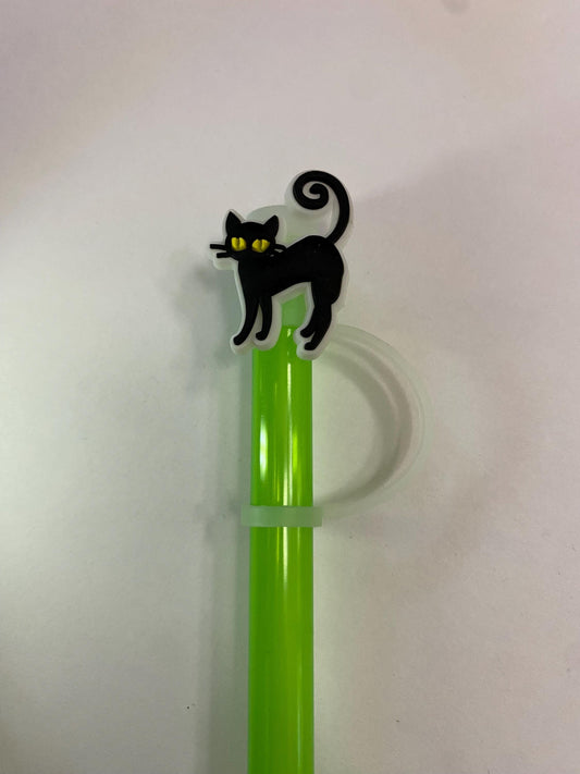 Black Cat Straw Topper for 10 mm Straws