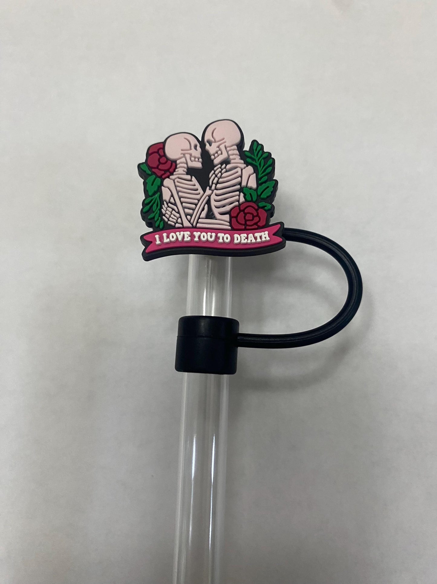 1 Deluxe I Love You To Death Straw Topper for 10 mm Straws