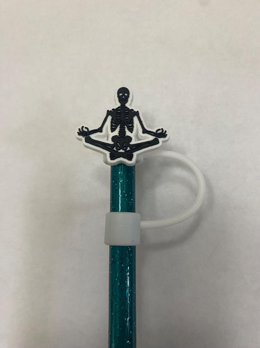 1 Deluxe Namaste Skeleton Straw Topper for 10 mm Straws