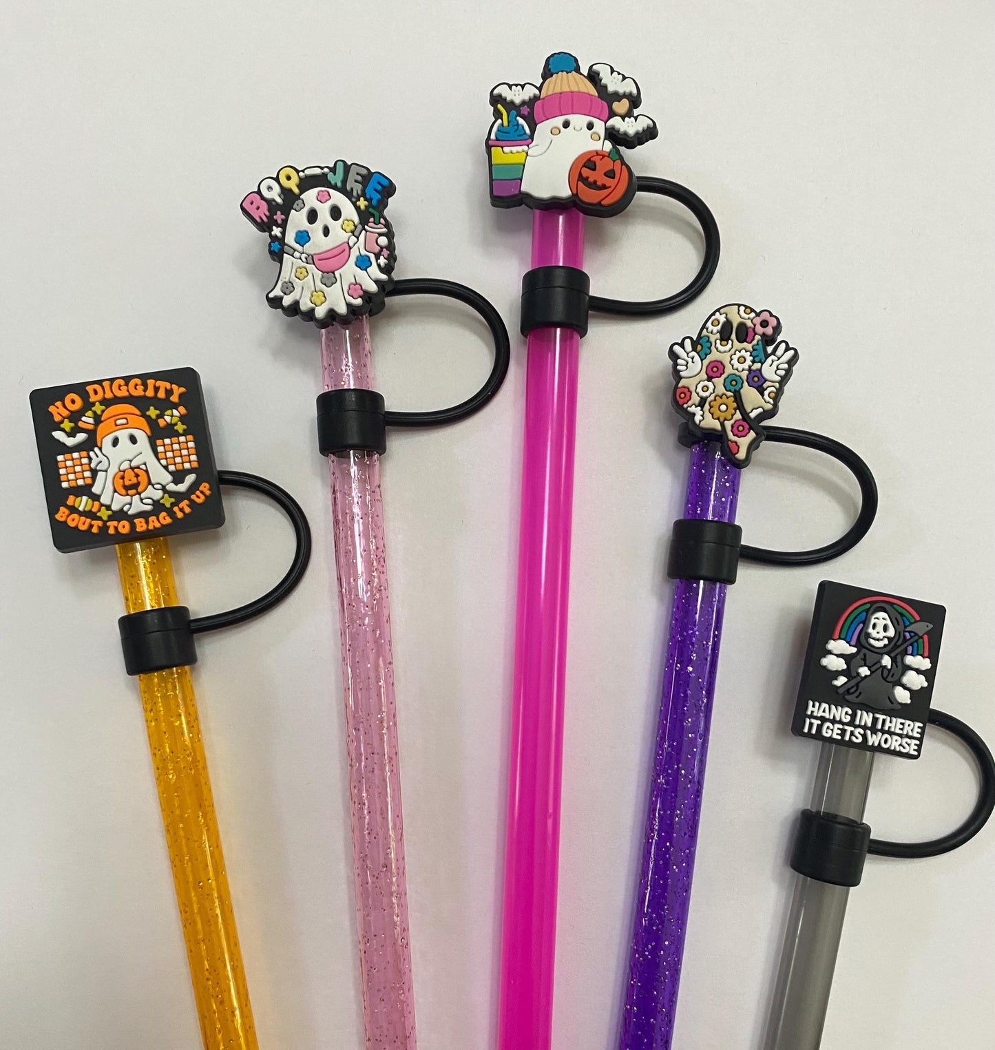 1 Deluxe Boo-Jee Ghost Straw Topper for 10 mm Straws