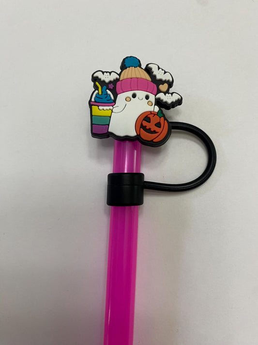 1 Deluxe Treat Ghost Straw Topper for 10 mm Straws