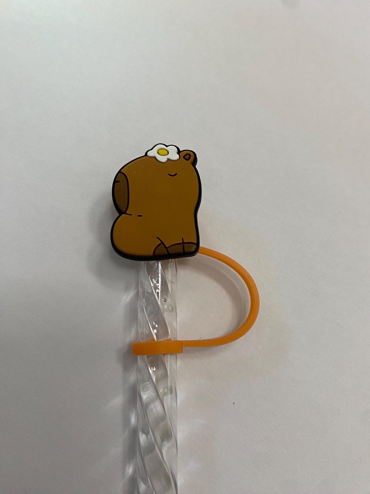 Flower Capybara Straw Topper for 10 mm Straws