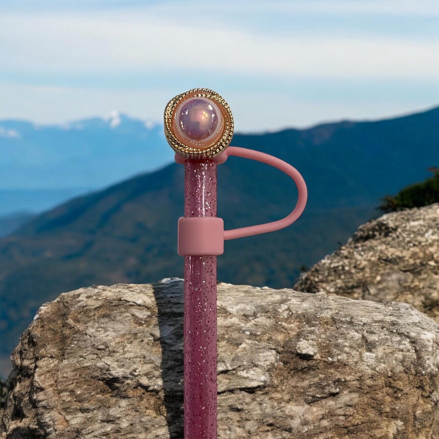 Pink Pearl Straw Topper for 10 mm Straws