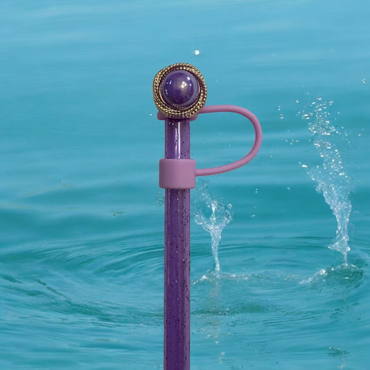 Purple Pearl Straw Topper for 10 mm Straws