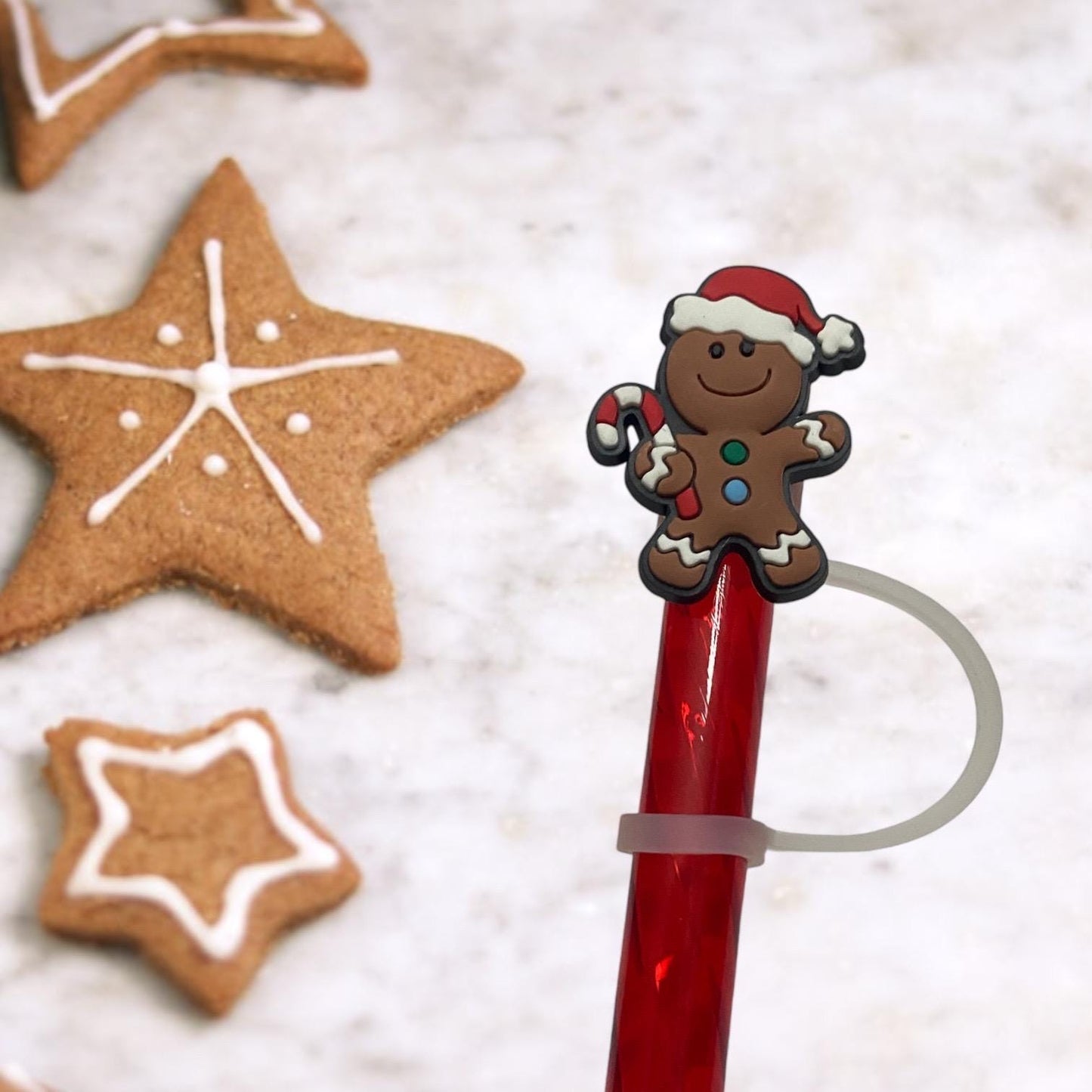 Gingerbread Man Straw Topper for 10 mm Straws