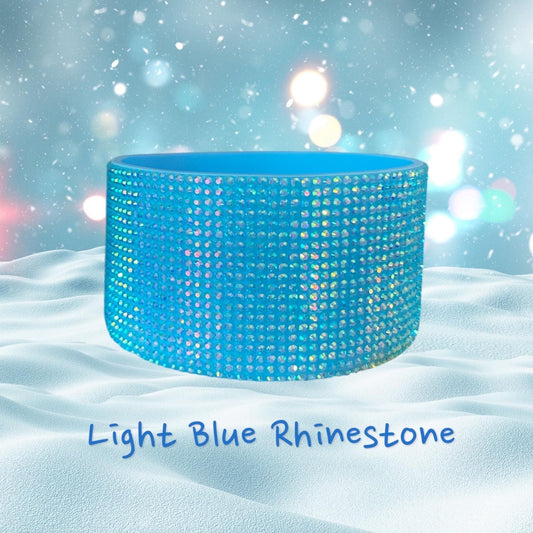 Light Blue Rhinestone Silicone Tumbler Boot