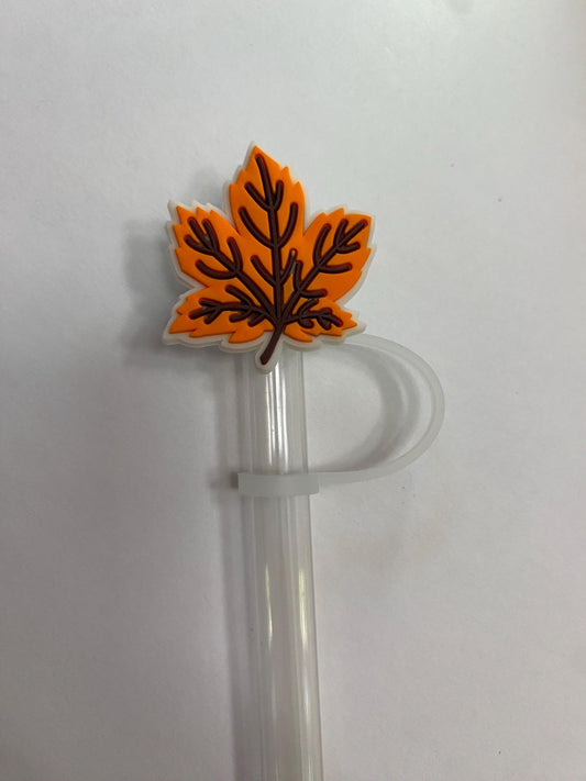 Orange Maple Leaf Topper for 10 mm Straws