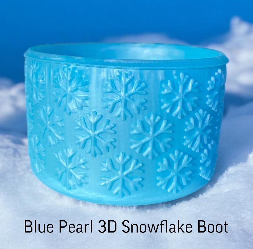 Blue Pearl Shimmer 3D Snowflake Silicone Boot