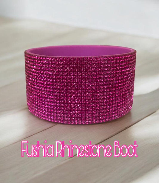 Fushia Rhinestone Silicone Tumbler Boot