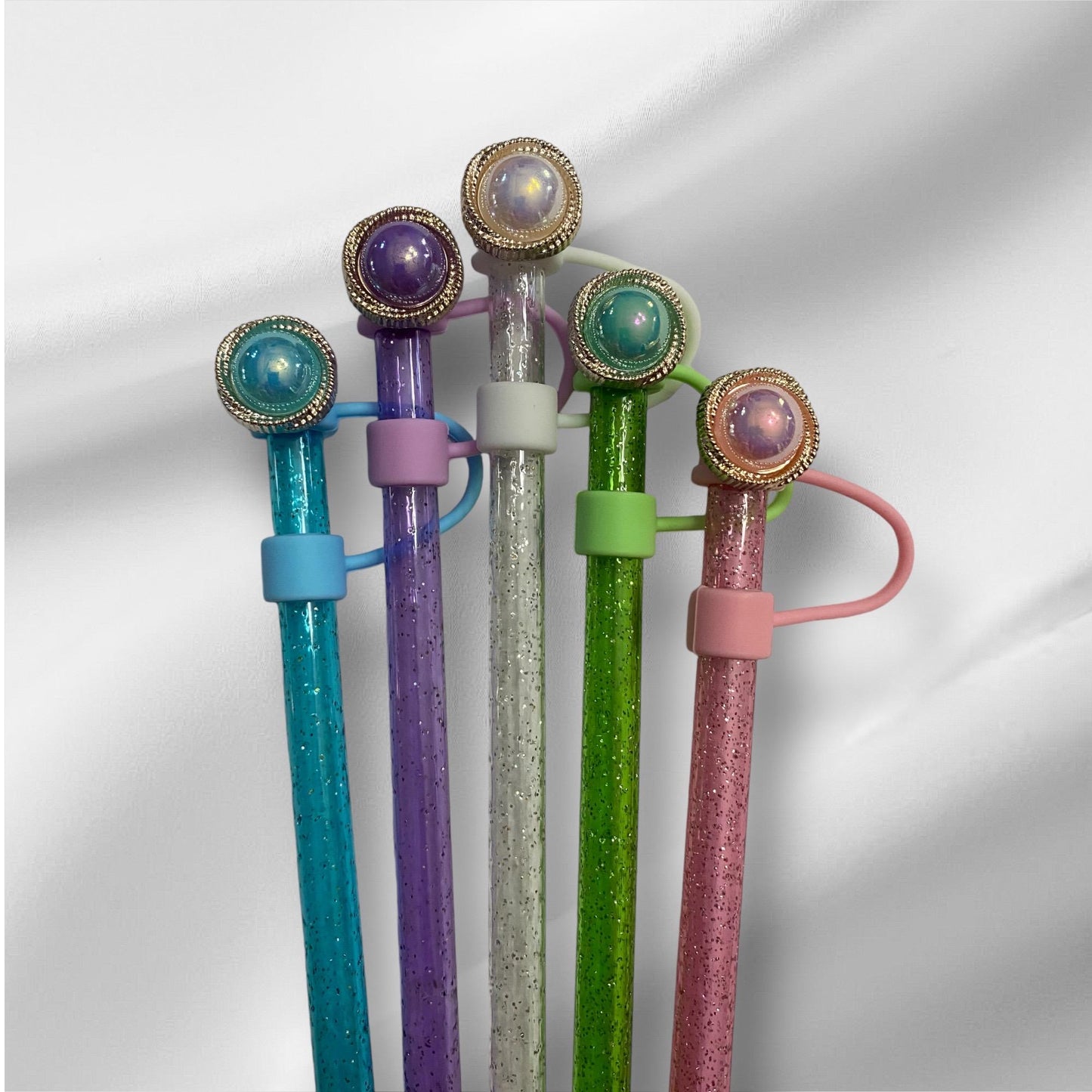 White Pearl Straw Topper for 10 mm Straws