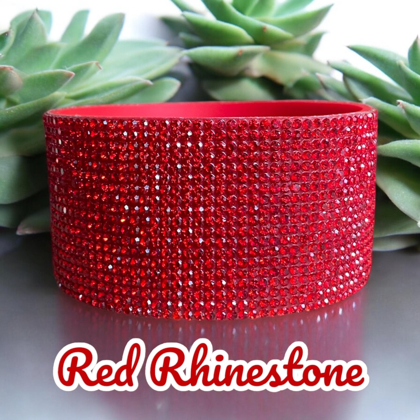 Red Rhinestone Silicone Tumbler Boot