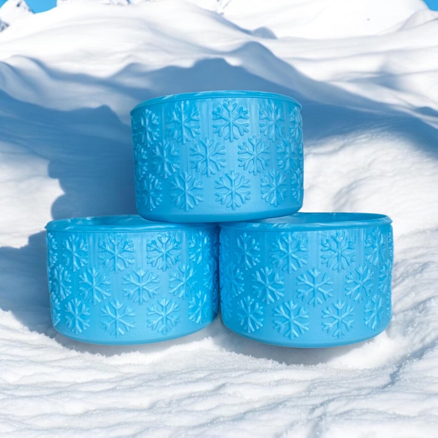 Blue Pearl Shimmer 3D Snowflake Silicone Boot