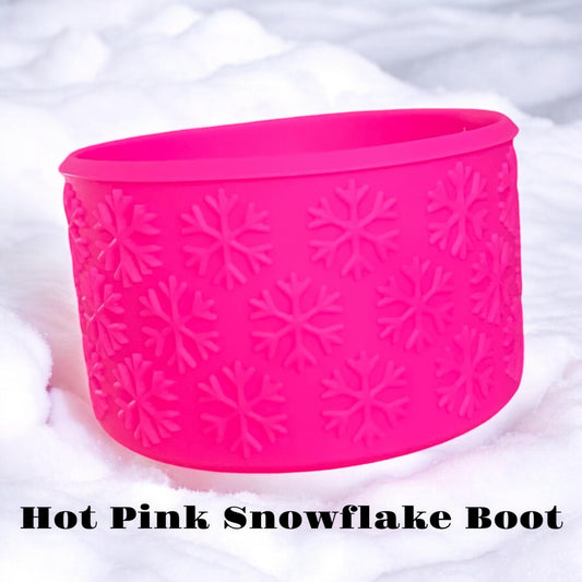 Hot Pink 3D Snowflake Silicone Boot