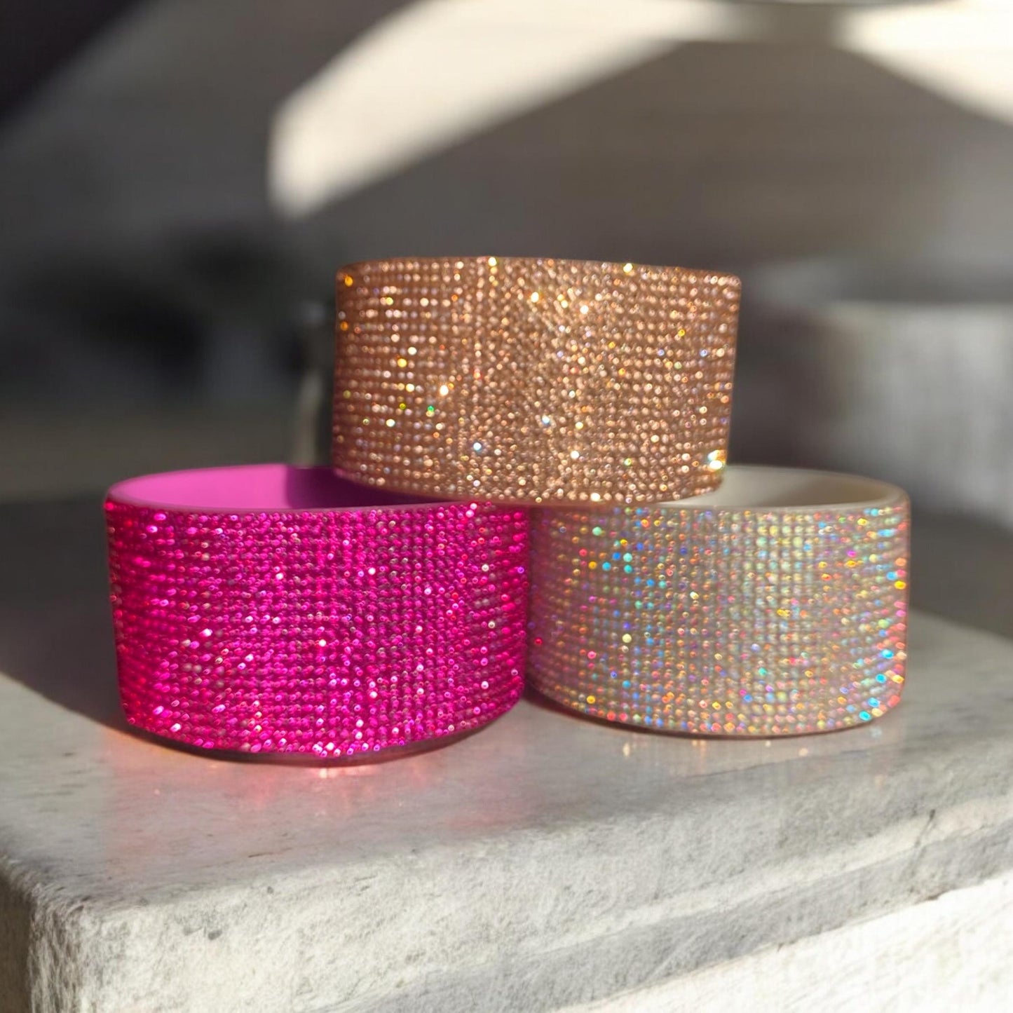 Gold Champagne Diamond Rhinestone Silicone Tumbler Boot