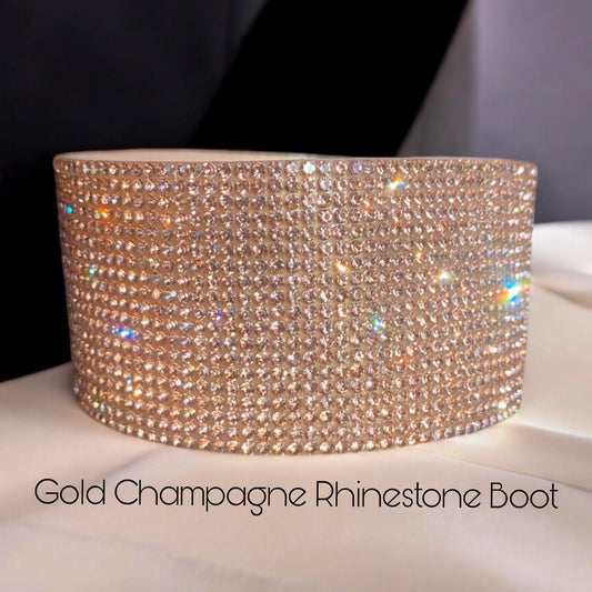Gold Champagne Diamond Rhinestone Silicone Tumbler Boot