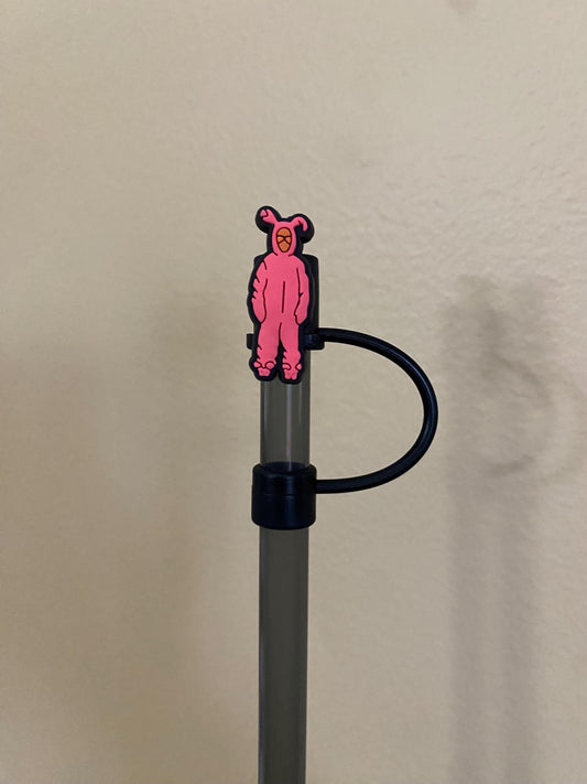 1 Deluxe Pink Bunny Straw Topper for 10 mm Straws