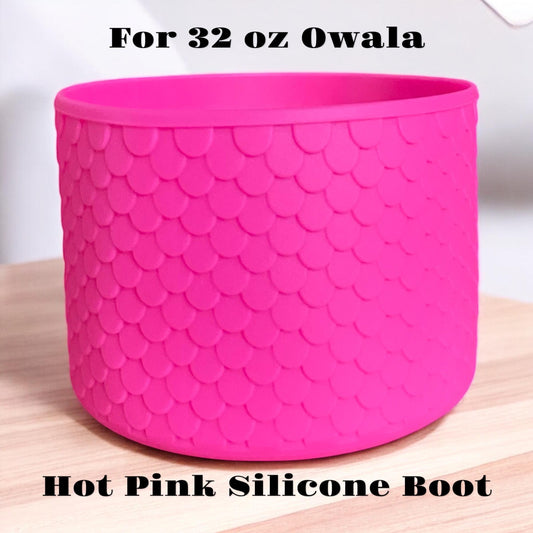 Hot Pink 3D Mermaid Scales Silicone Boot