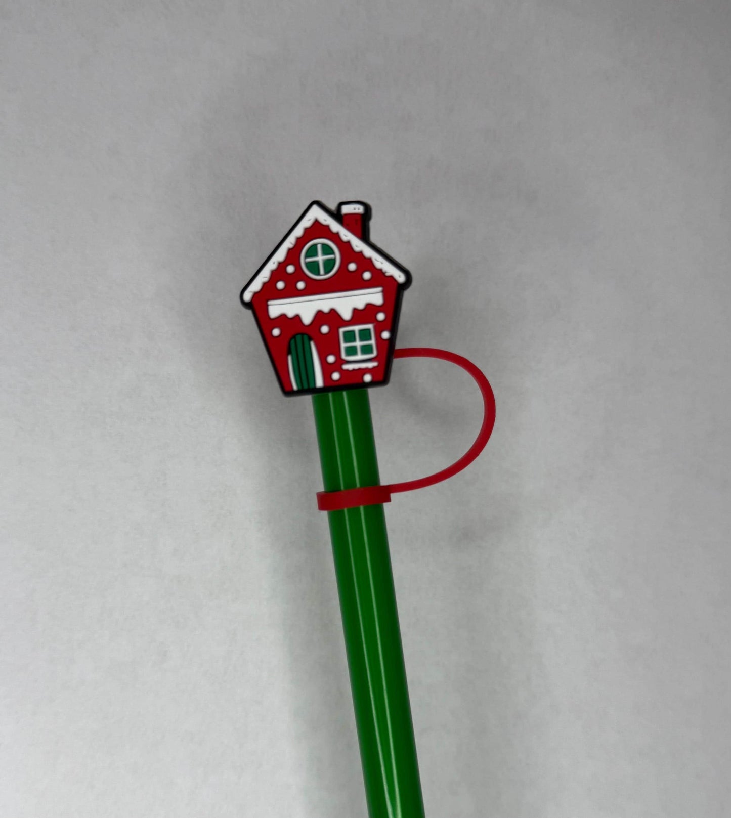 Christmas Gingerbread House Straw Topper for 10 mm Straws