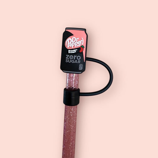 1 Deluxe Strawberries & Cream Soda Pop Straw Topper for 10 mm Straws