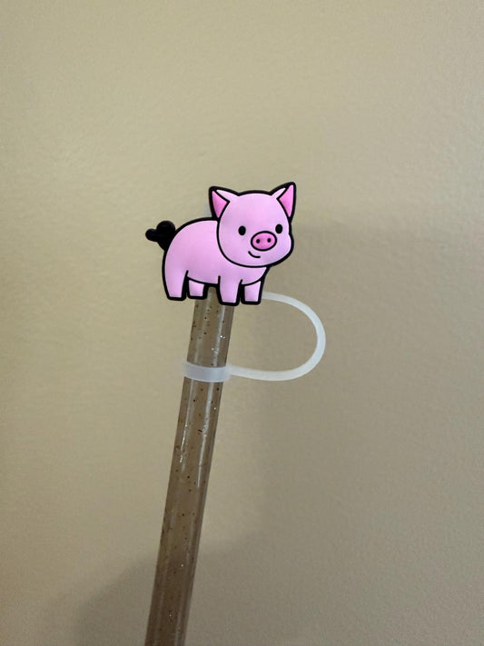 Pink Pig Straw Topper for 10 mm Straws