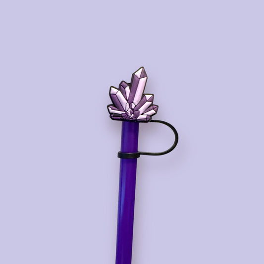 Purple Crystals Straw Topper for 10 mm Straws