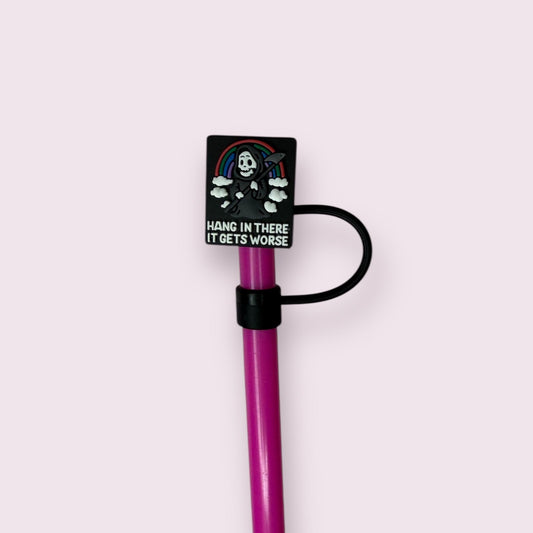 1 Deluxe Hang In there It Gets Worse Straw Topper for 10 mm Straws