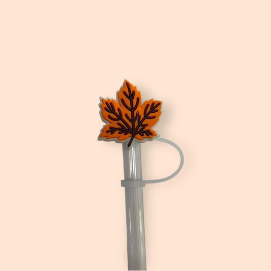 Orange Maple Leaf Topper for 10 mm Straws